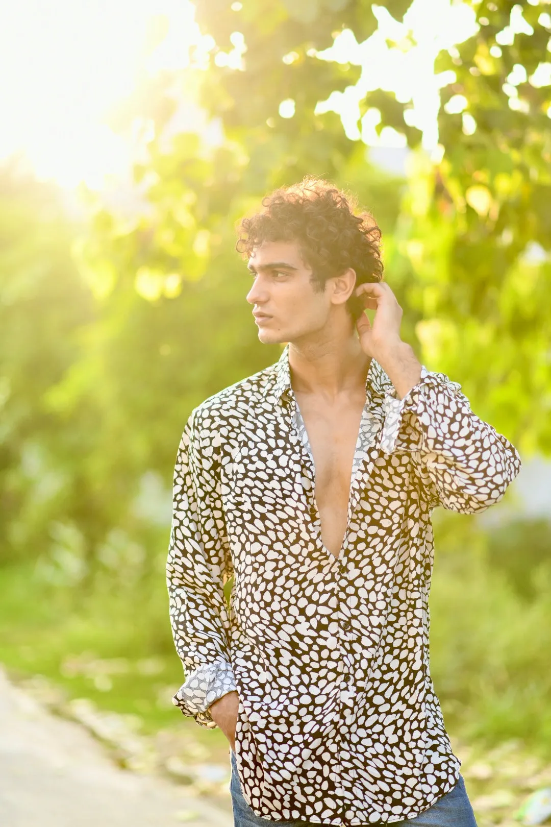 Cheetah Print Shirt - White