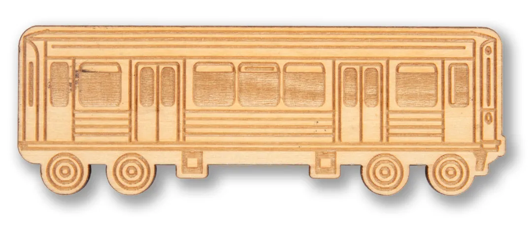 Chicago El Train Wooden Magnet