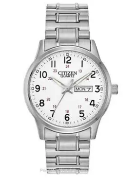 Citizen Quartz Mens Day/Date - White Dial with Expansion band - 30M WR