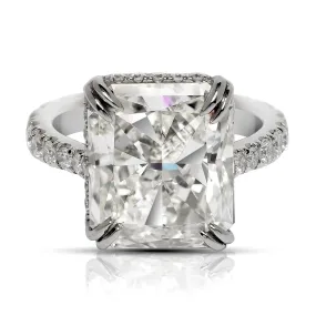 CLAIRE 9 CARAT RADIANT CUT K COLOR SI1 CLARITY DIAMOND ENGAGEMENT RING PLATINUM GIA CERTIFIED 7 CT K SI1 BY MIKE NEKTA