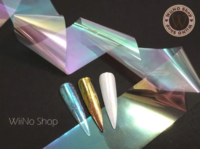 Clear Iridescent Rainbow Transfer Foil Nail Art Decoration