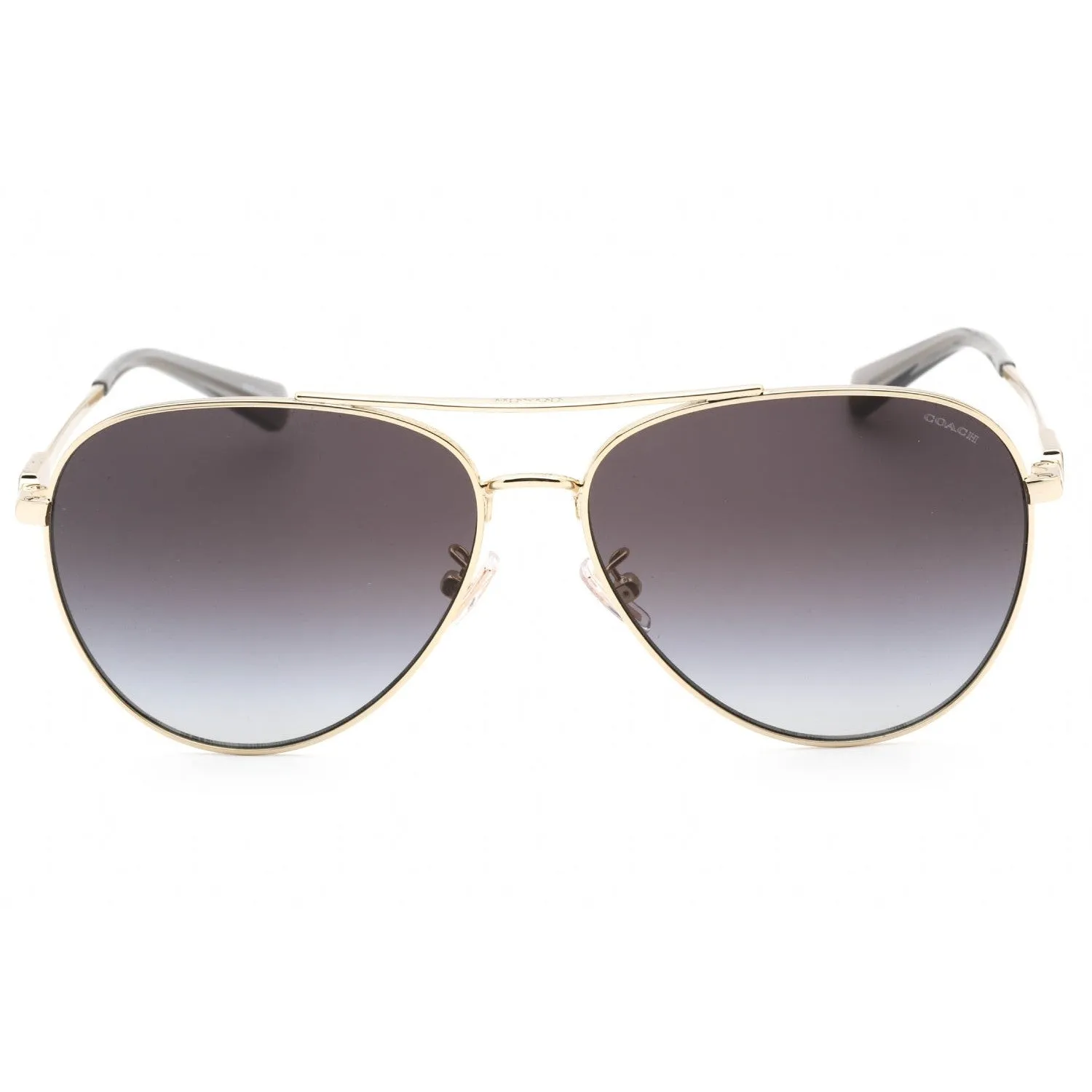 Coach 0HC7140 Sunglasses Shiny Light Gold/Grey Gradient Women's