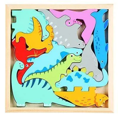 Colorful 3D Puzzle Wooden Toys High Quality Tangram Math Toys Jigsaw Game Children Preschool Imagination Educational Toy