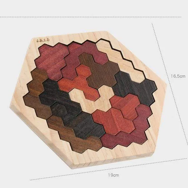 Colorful 3D Puzzle Wooden Toys High Quality Tangram Math Toys Jigsaw Game Children Preschool Imagination Educational Toy