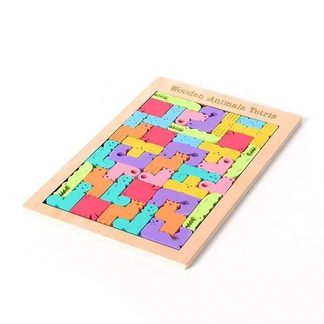 Colorful 3D Puzzle Wooden Toys High Quality Tangram Math Toys Jigsaw Game Children Preschool Imagination Educational Toy