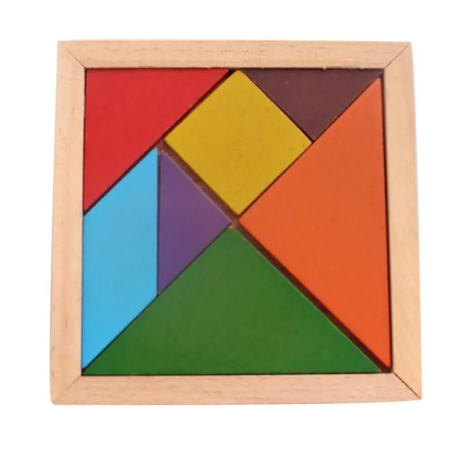 Colorful 3D Puzzle Wooden Toys High Quality Tangram Math Toys Jigsaw Game Children Preschool Imagination Educational Toy