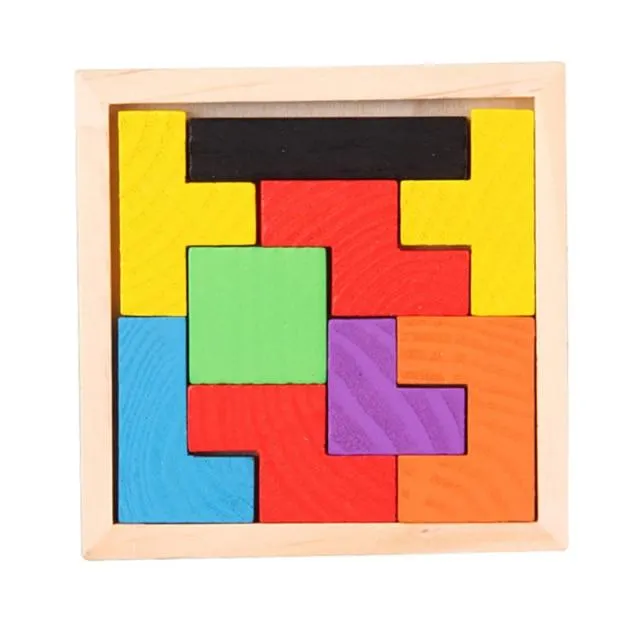 Colorful 3D Puzzle Wooden Toys High Quality Tangram Math Toys Jigsaw Game Children Preschool Imagination Educational Toy