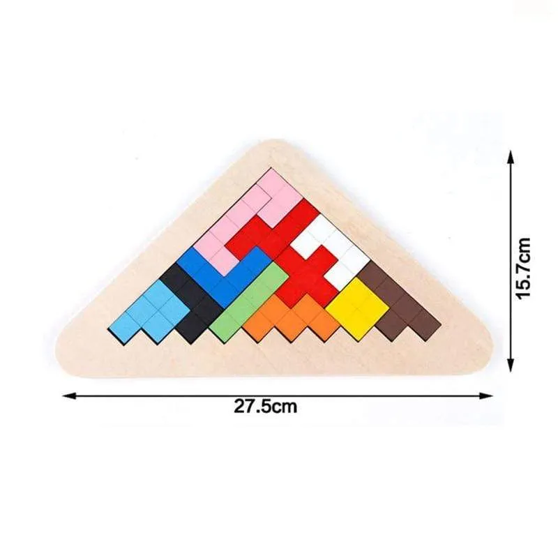 Colorful 3D Puzzle Wooden Toys High Quality Tangram Math Toys Jigsaw Game Children Preschool Imagination Educational Toy