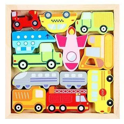 Colorful 3D Puzzle Wooden Toys High Quality Tangram Math Toys Jigsaw Game Children Preschool Imagination Educational Toy