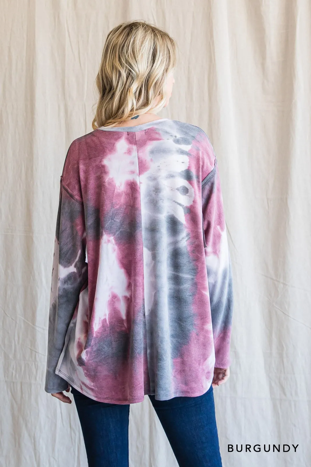 Cotton Bleu Tie Dye Knit Top