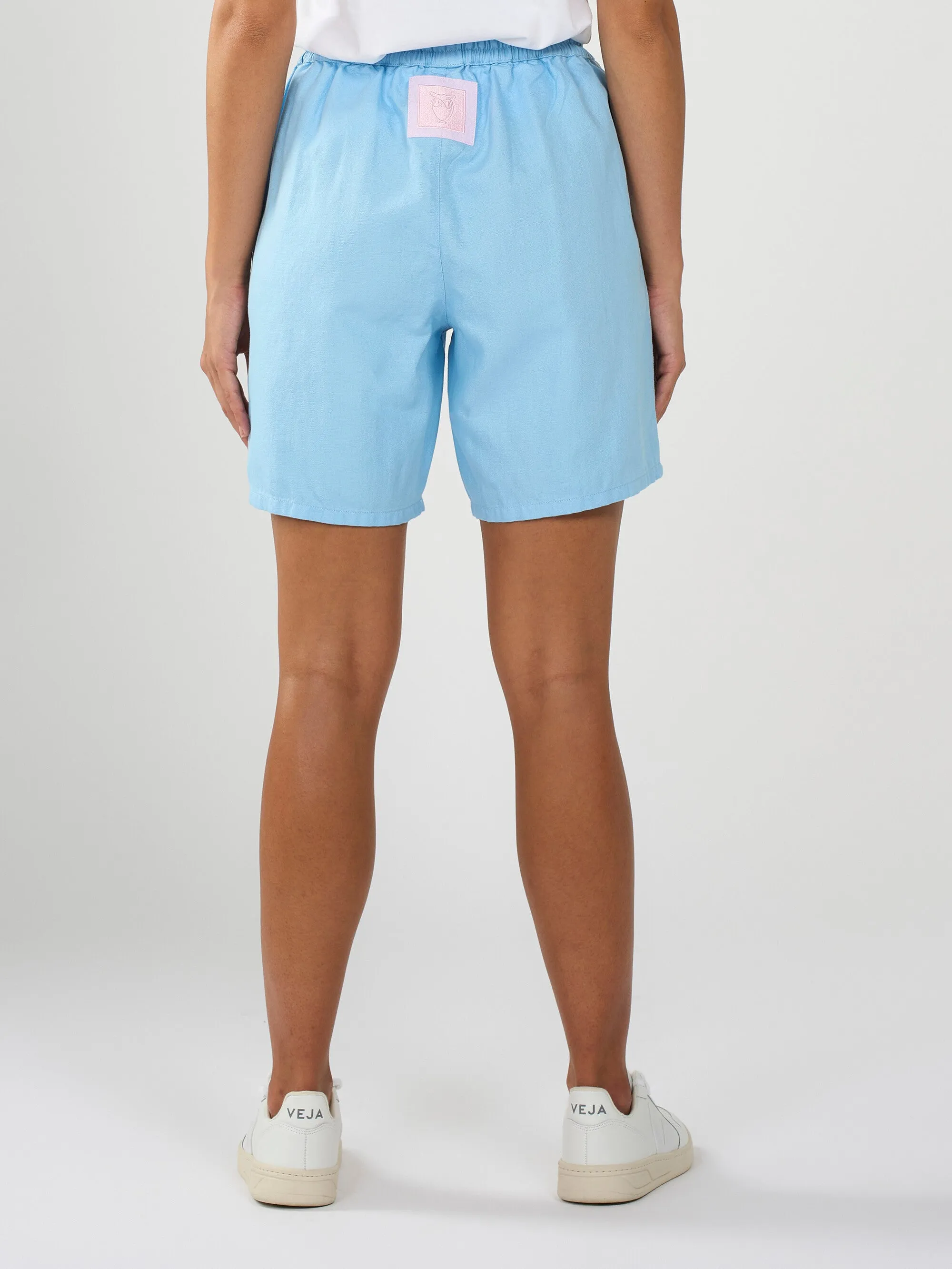 Cotton-linen blend shorts - Airy Blue