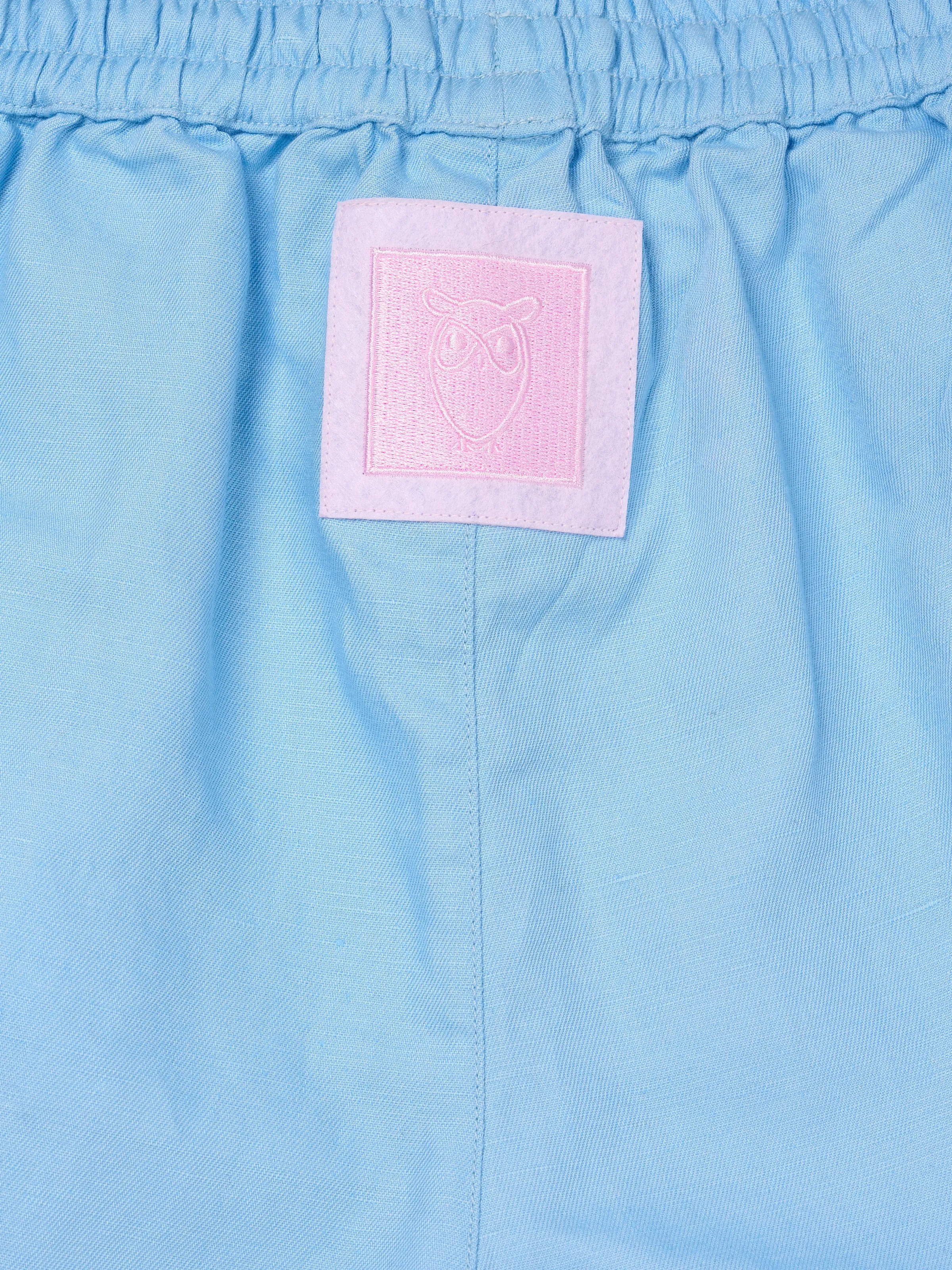 Cotton-linen blend shorts - Airy Blue