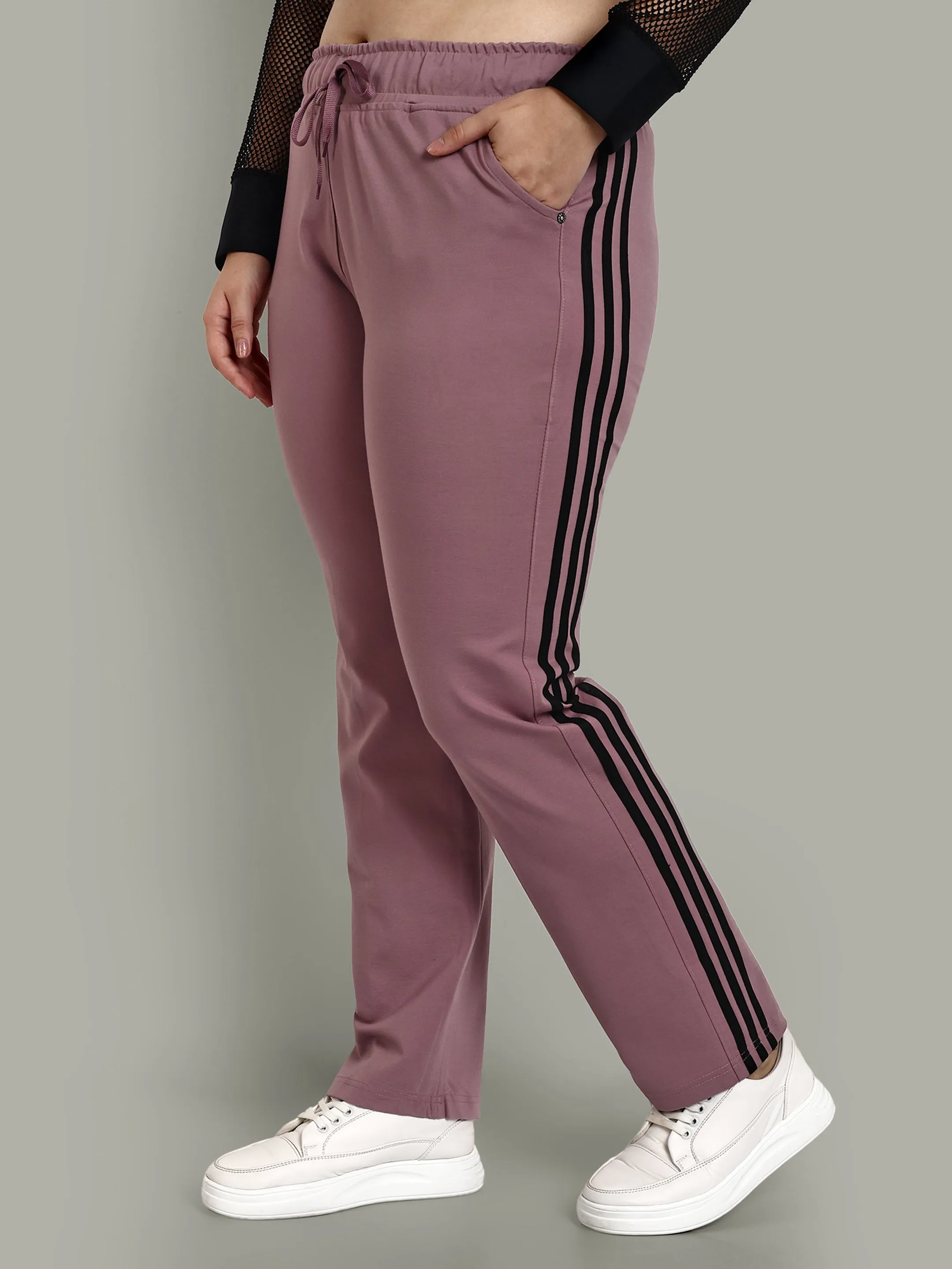 Cotton Rich Side Stripes Joggers Pants