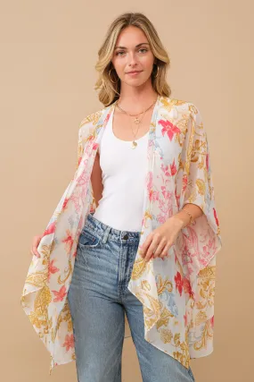 CozyCo Floral Chiffon Kimono - PREORDER