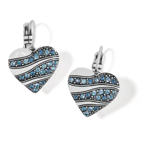 Crystal Passage Heart Leverback Earrings