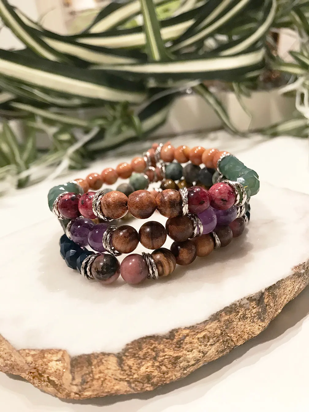 custom therapy bracelet stack - TH-3X-03-BR