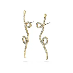 Ebba Gold Plated Crystal Snake Studs