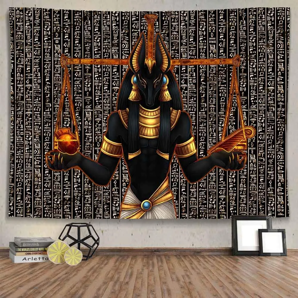 Egyptian Anubis Statue Tapestry Ancient Egypt Religious Mythical Tapestries