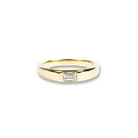 Emerald Cut Diamond Bezel Band