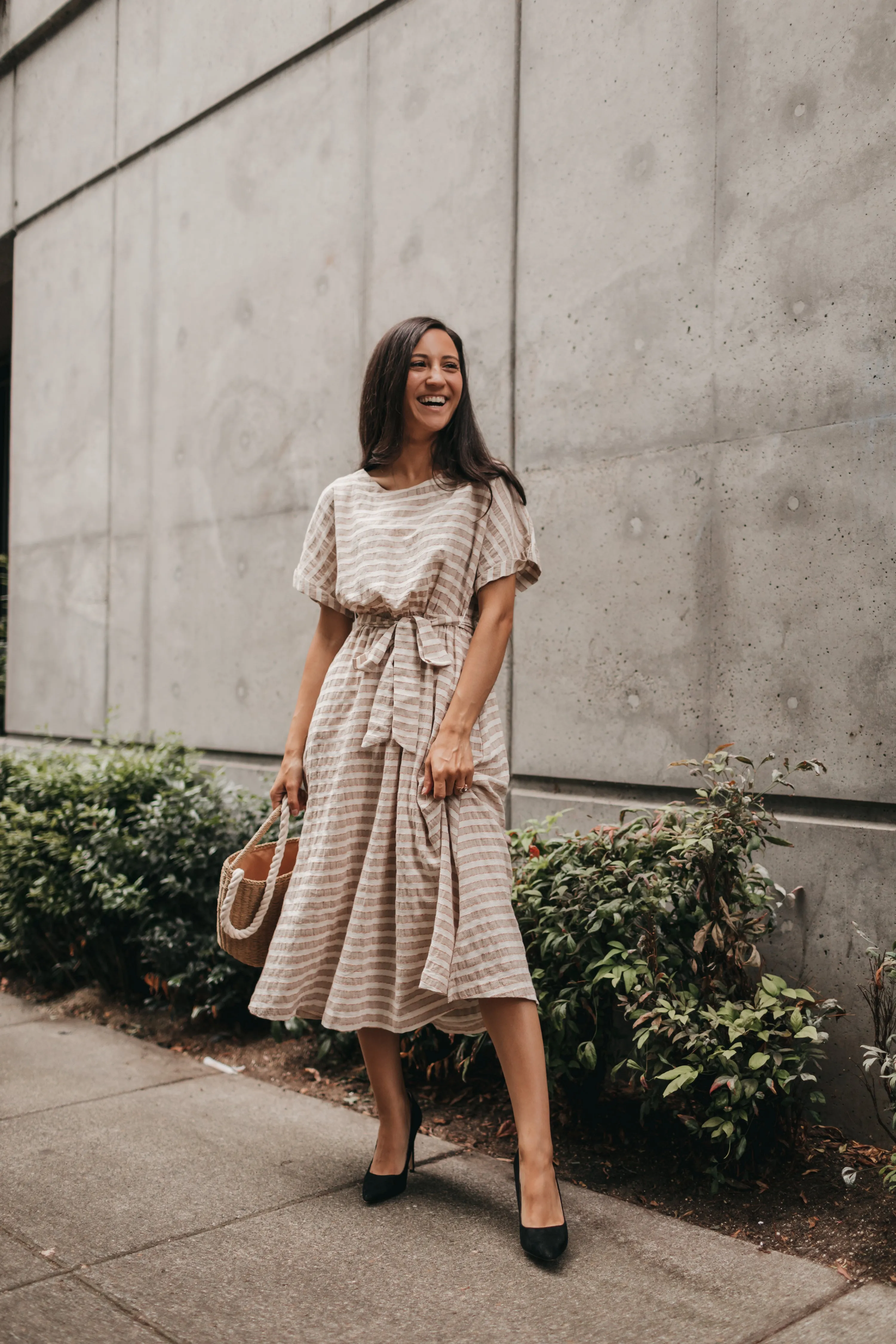 Eva Midi Dress in Khaki