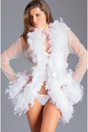 Feather Trimmed Short Robe