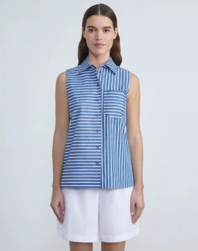 FRAMED STRIPE COTTON POPLIN SHIRT