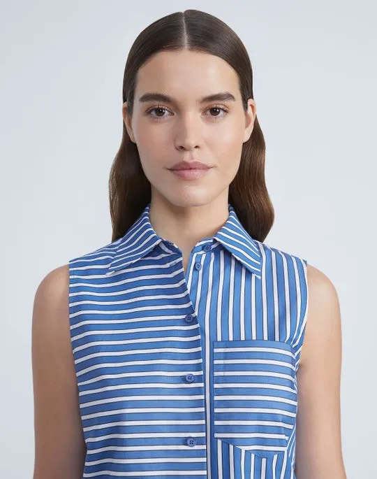 FRAMED STRIPE COTTON POPLIN SHIRT