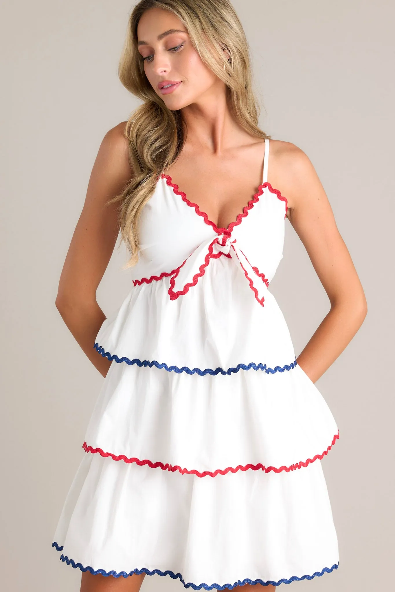 Freedom Frolic White Ricrac Mini Dress