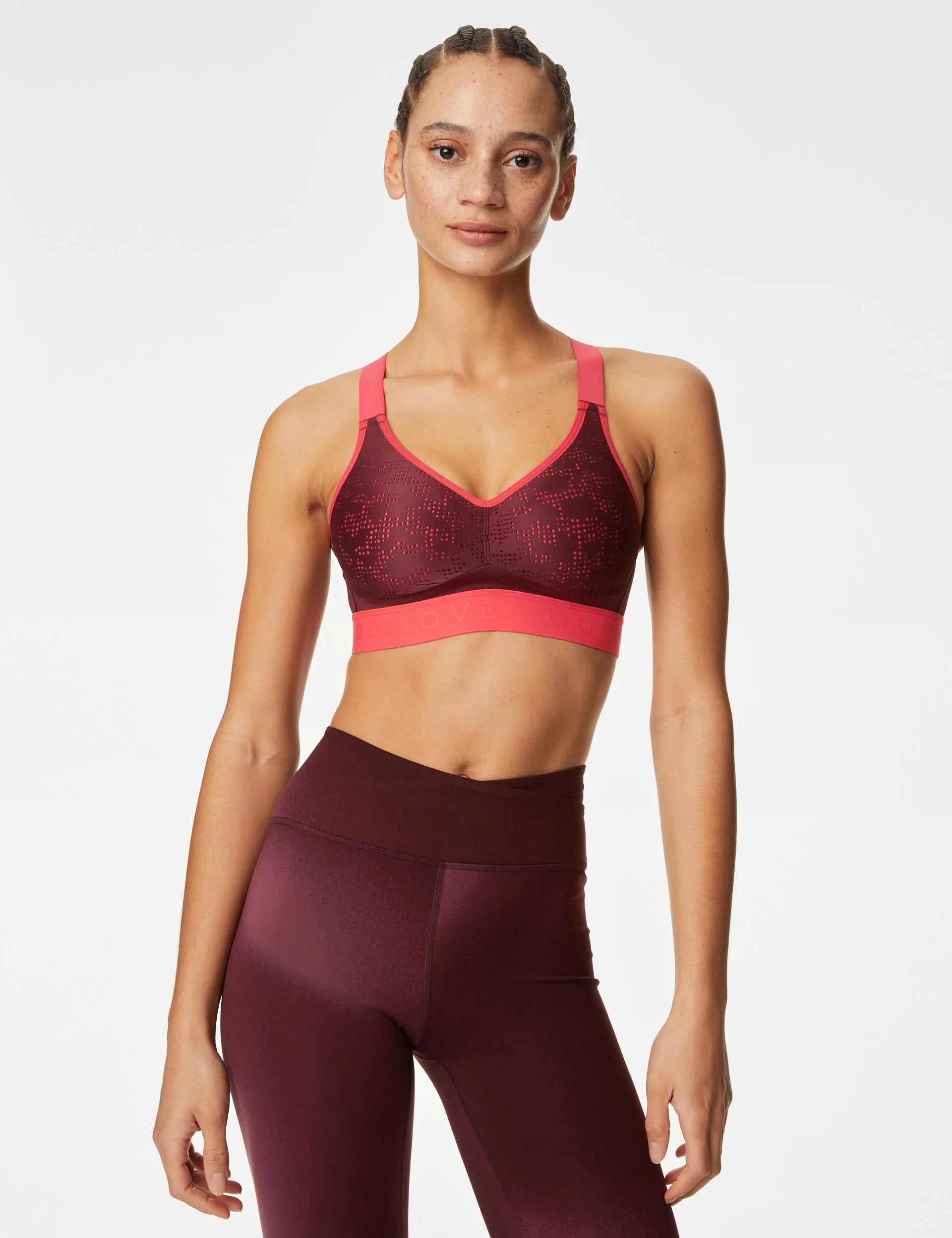 Freedom To Move Ultimate Support Sports Bra A-E - Burgundy