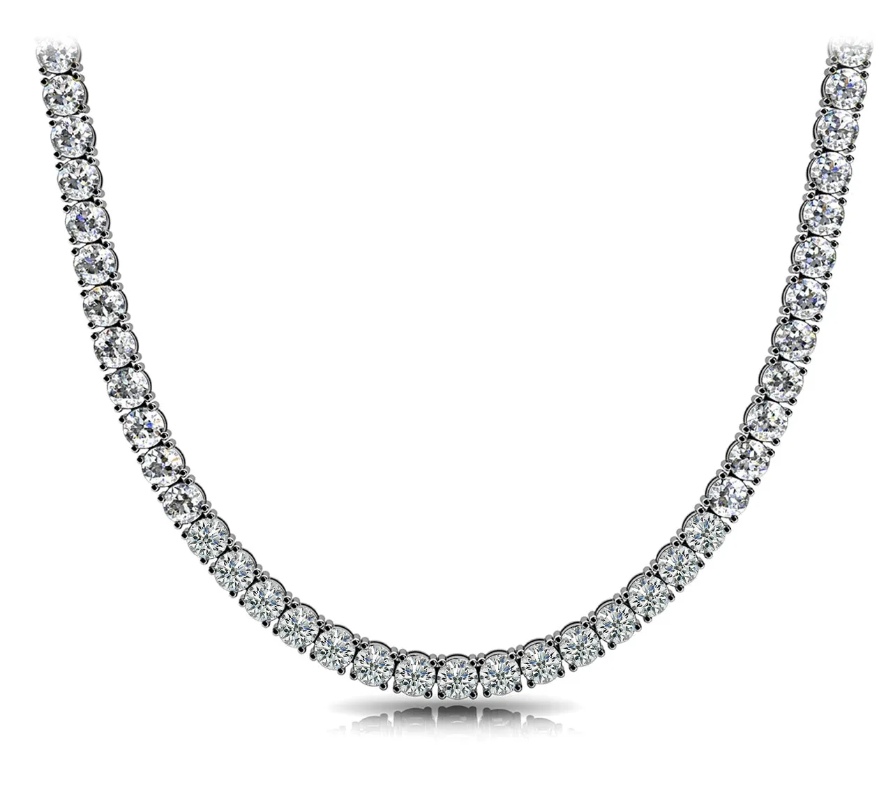 GALE 40 Carat Diamond Tennis Necklace in Platinum 4 prong set GIA Graded 50 pointer F Color VS1 Clarity BY MIKE NEKTA