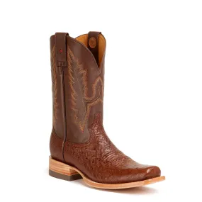 Gavel Men's Arroyo Smooth Ostrich Stockman Boots - Tobacco