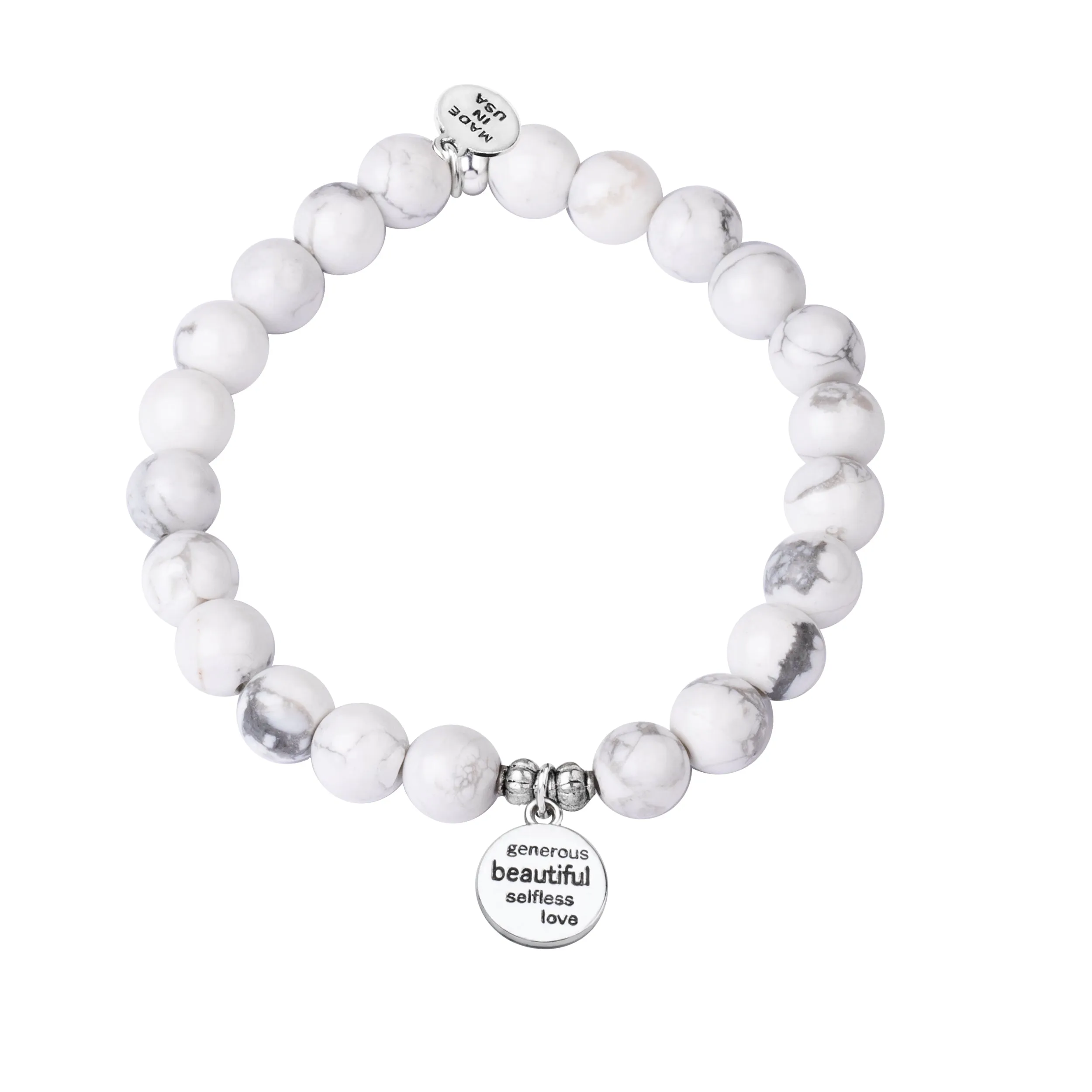 Godmother | Stone Beaded Charm Bracelet | Tiffany Blue Agate