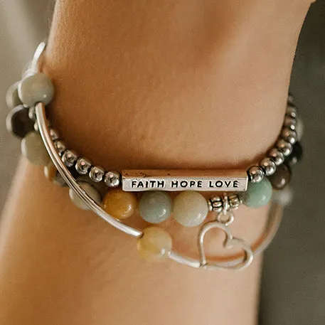 Godmother | Stone Beaded Charm Bracelet | Tiffany Blue Agate