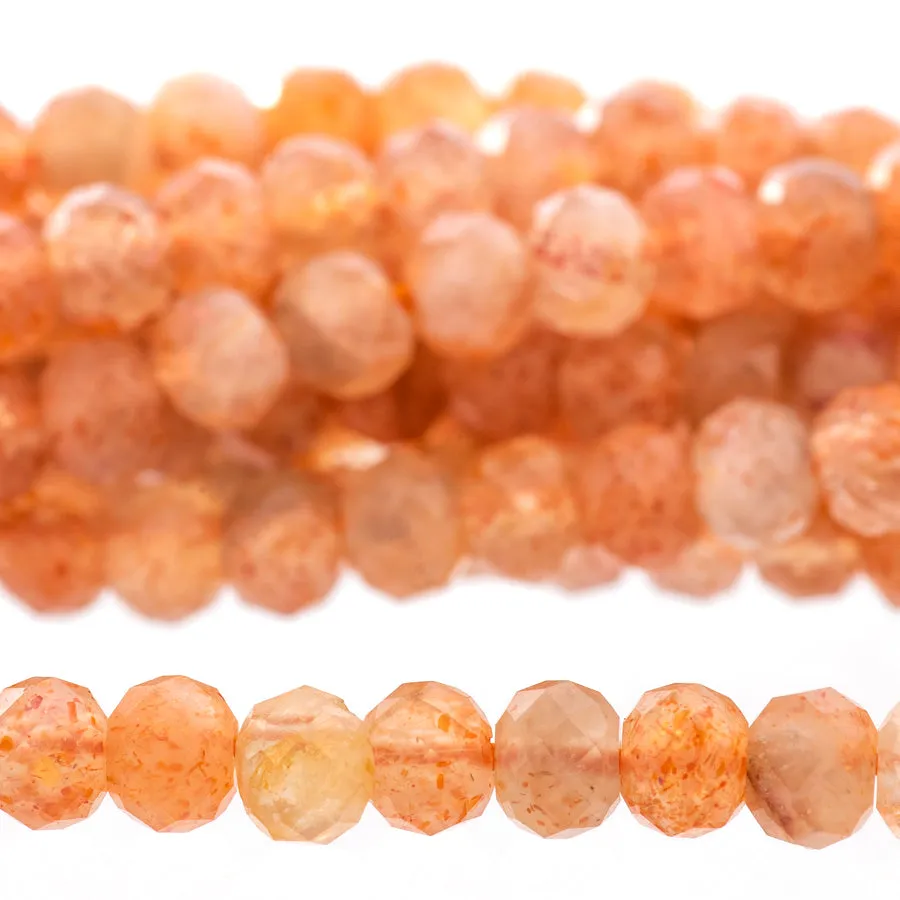 Golden Sunstone 4mm Rondelle Faceted - 15-16 Inch