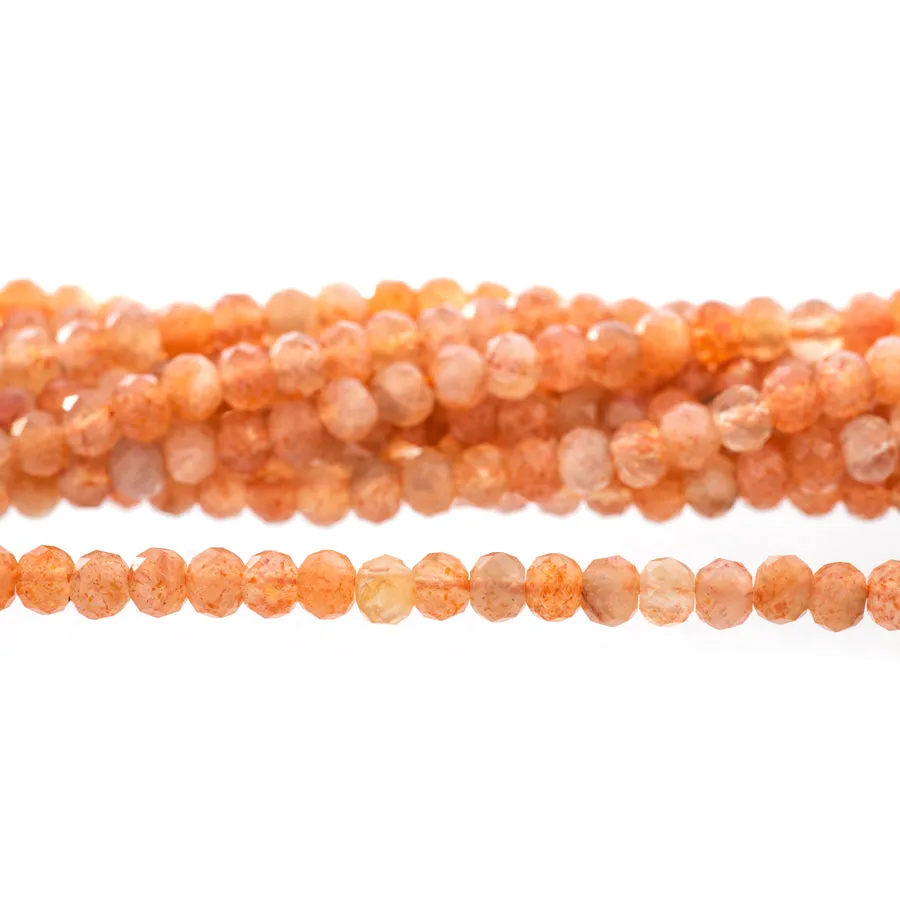 Golden Sunstone 4mm Rondelle Faceted - 15-16 Inch