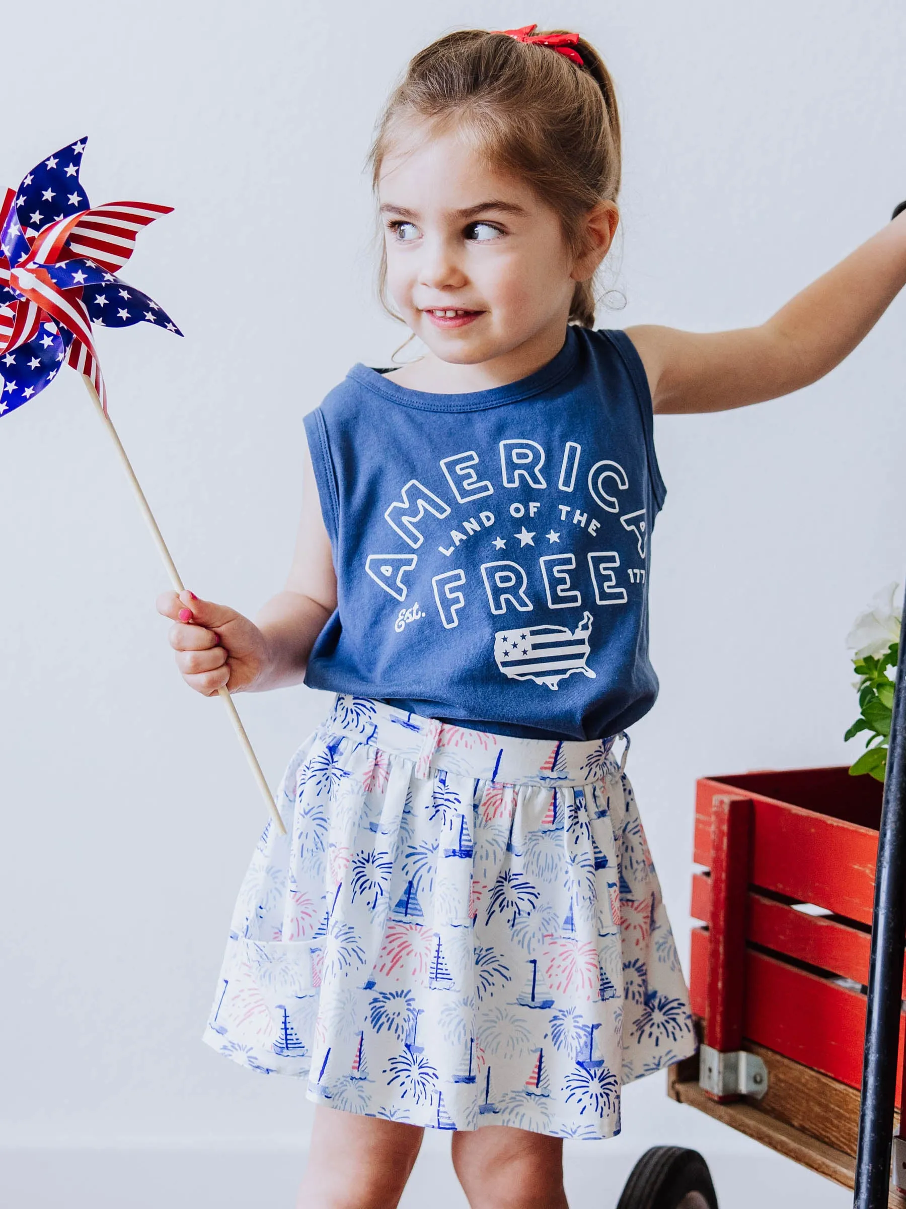 Graphic Tank - America Freedom Blue