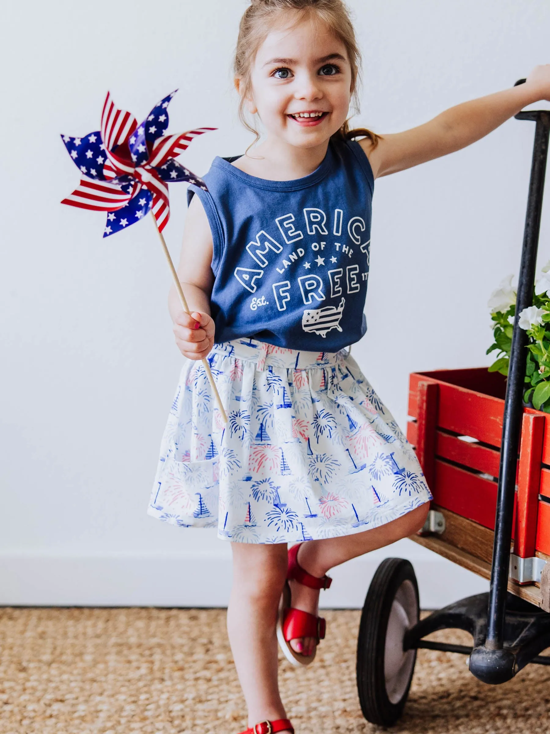 Graphic Tank - America Freedom Blue