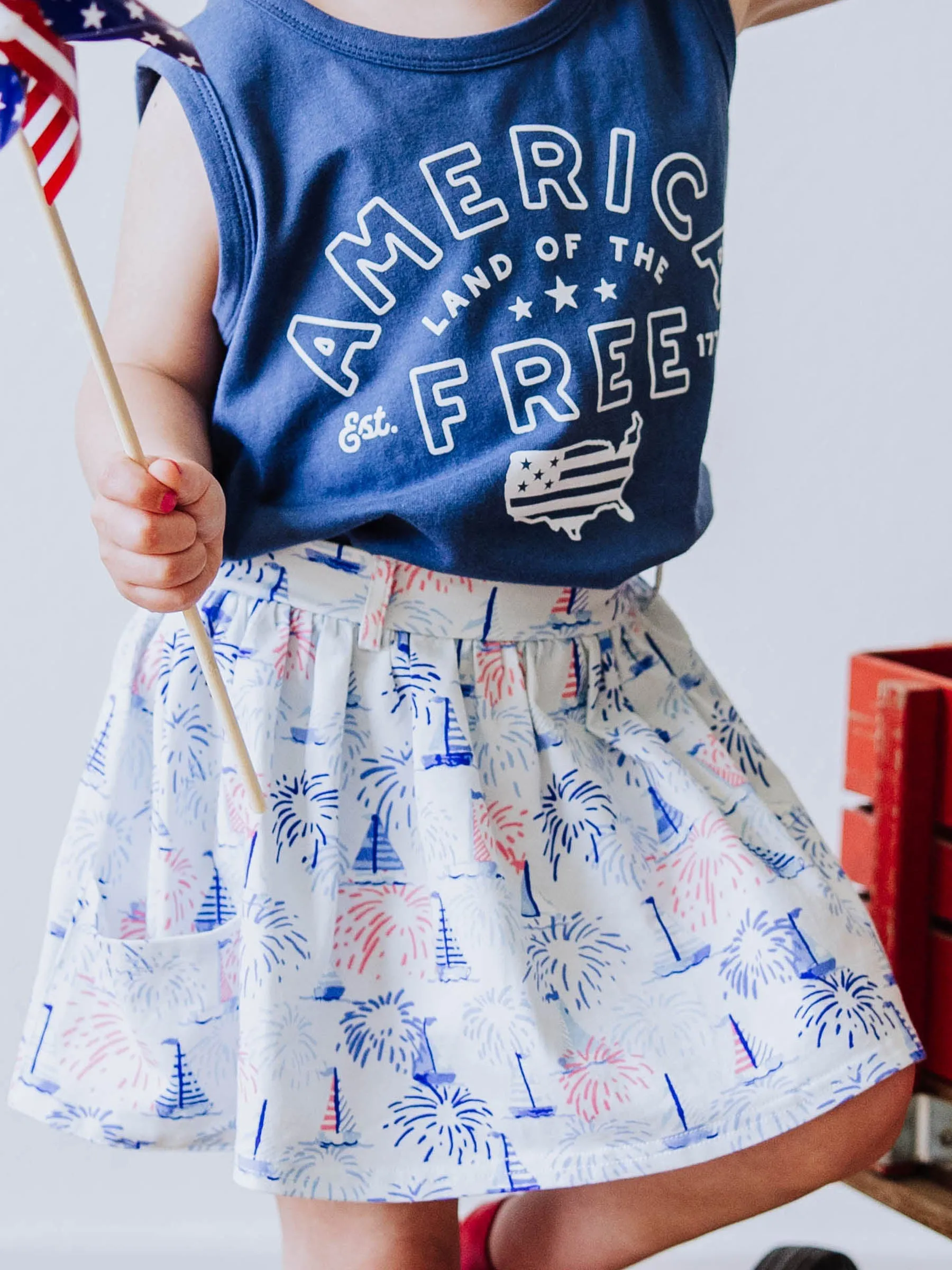 Graphic Tank - America Freedom Blue