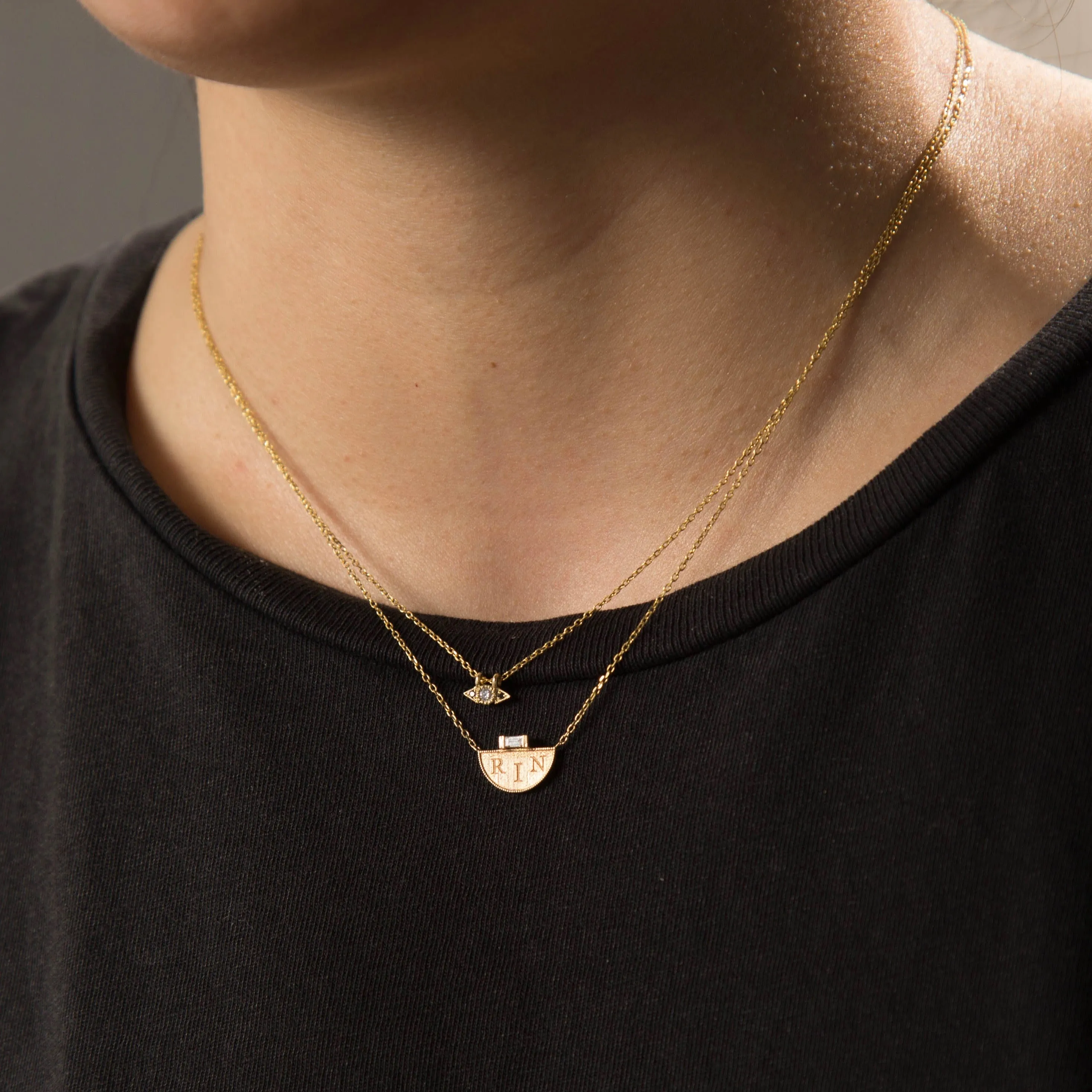 Half Moon Signet Necklace