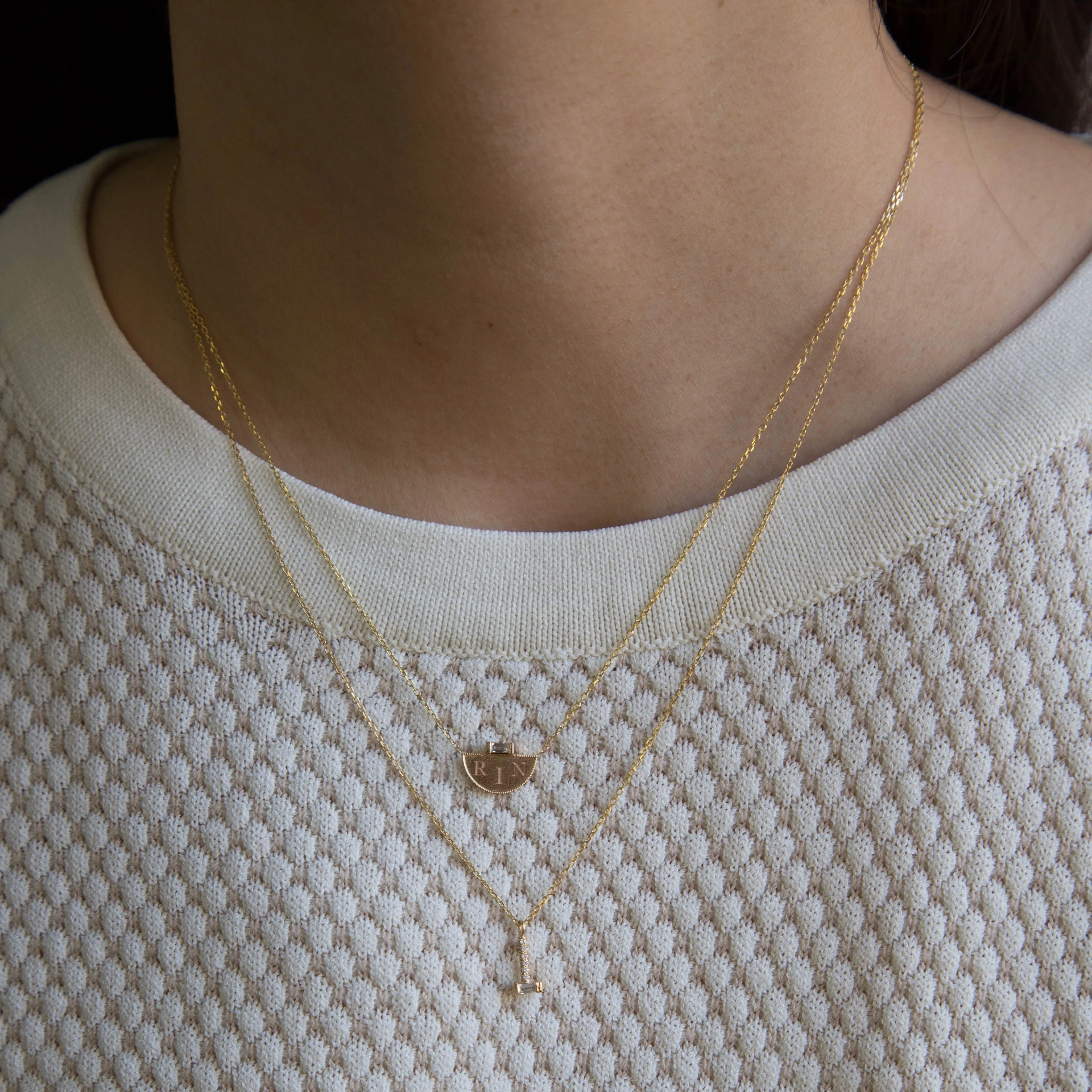 Half Moon Signet Necklace