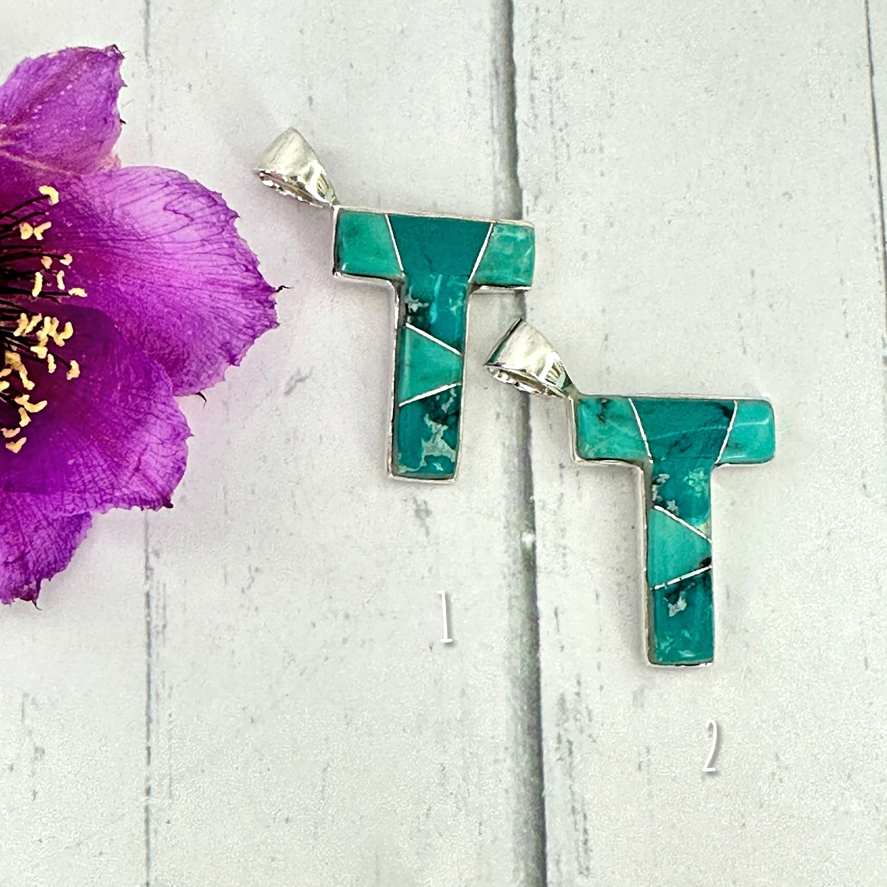 Initial Pendant {Turquoise}