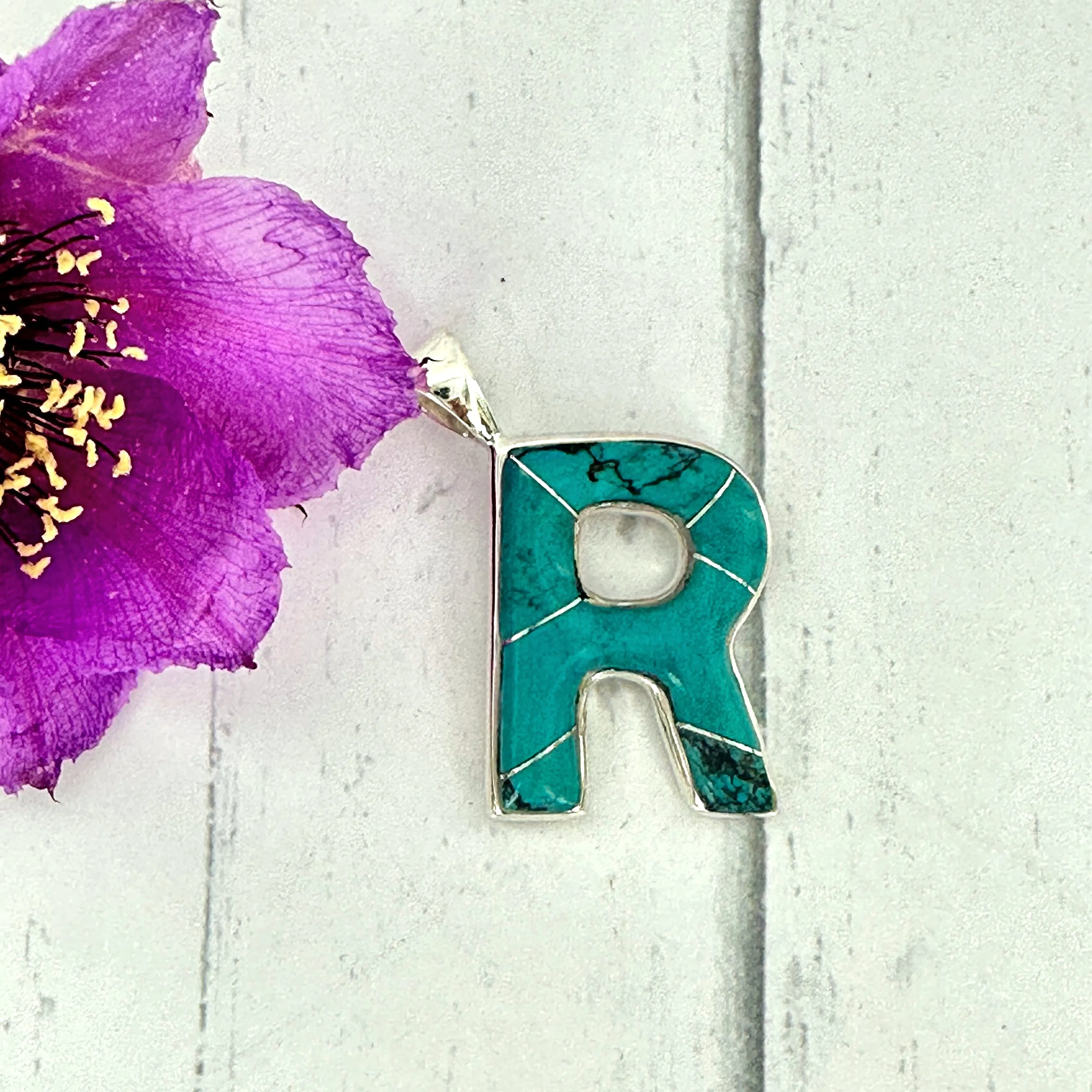 Initial Pendant {Turquoise}