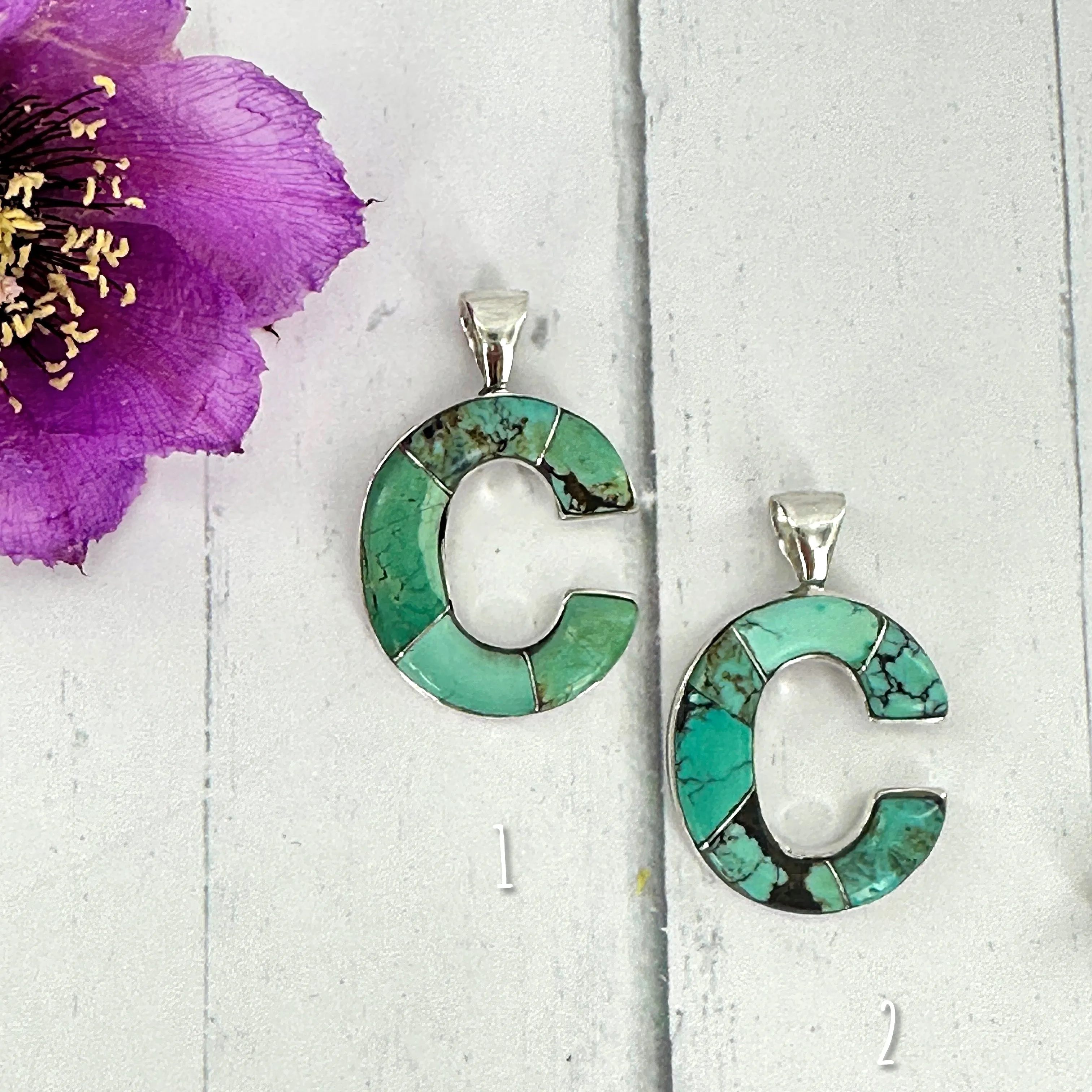 Initial Pendant {Turquoise}