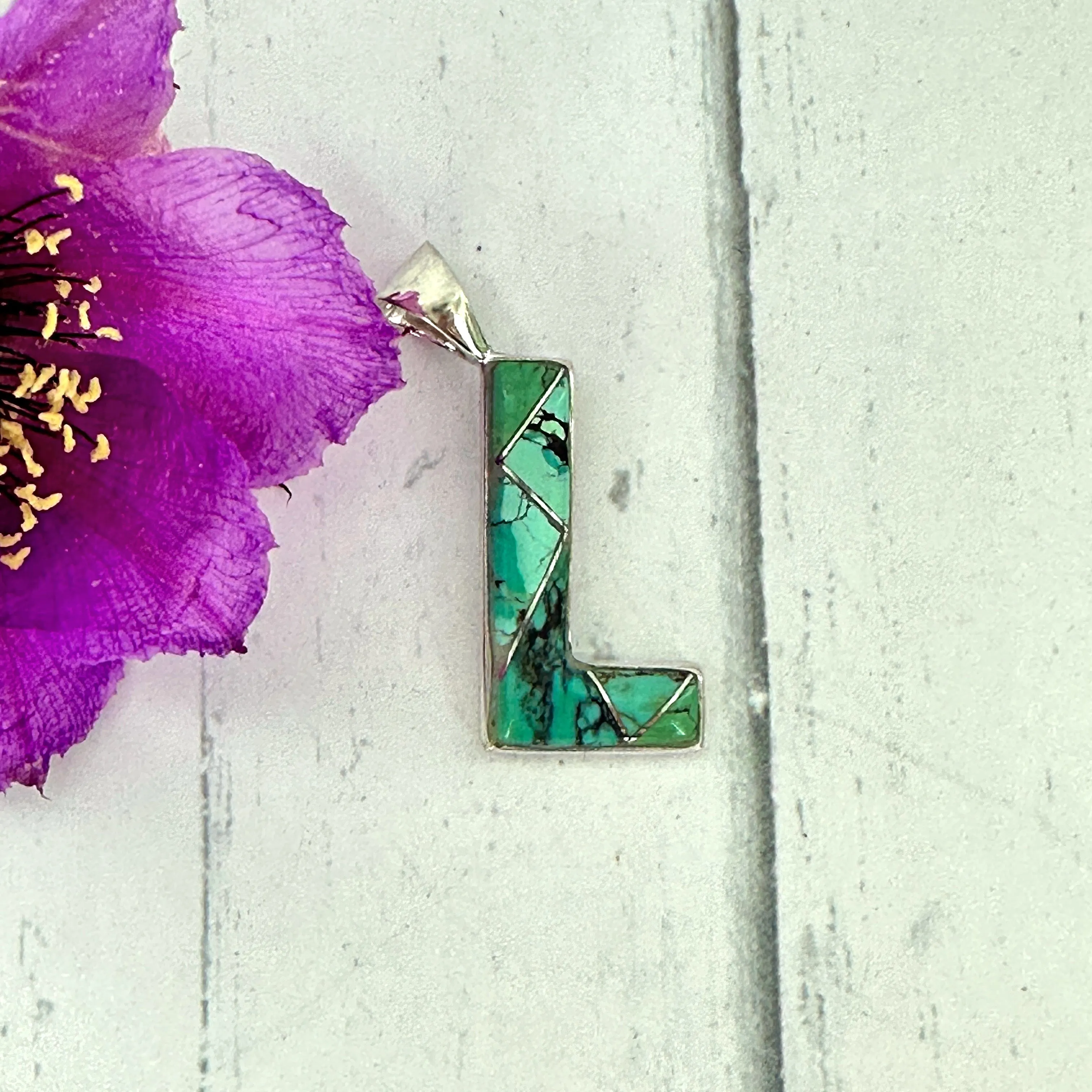 Initial Pendant {Turquoise}