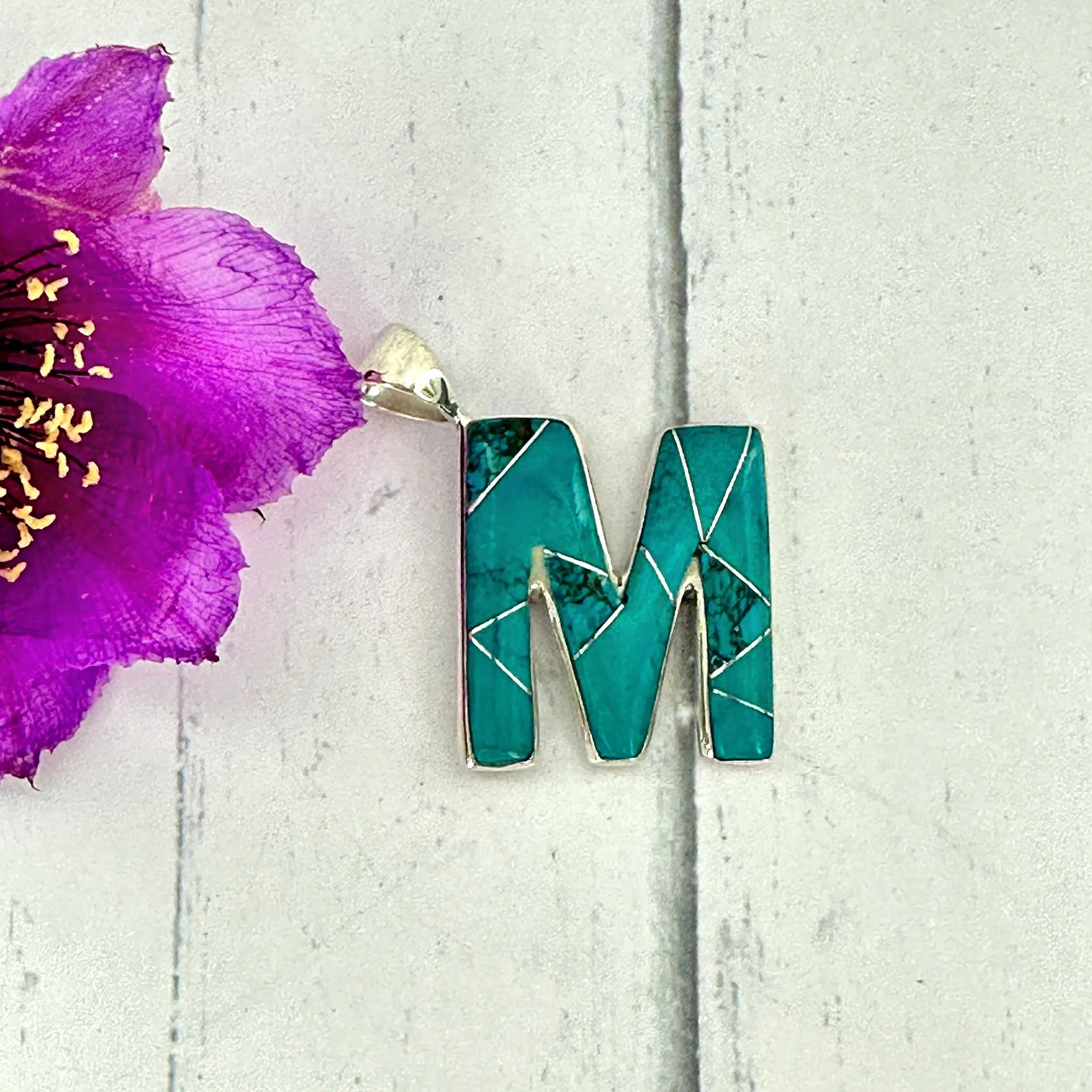 Initial Pendant {Turquoise}