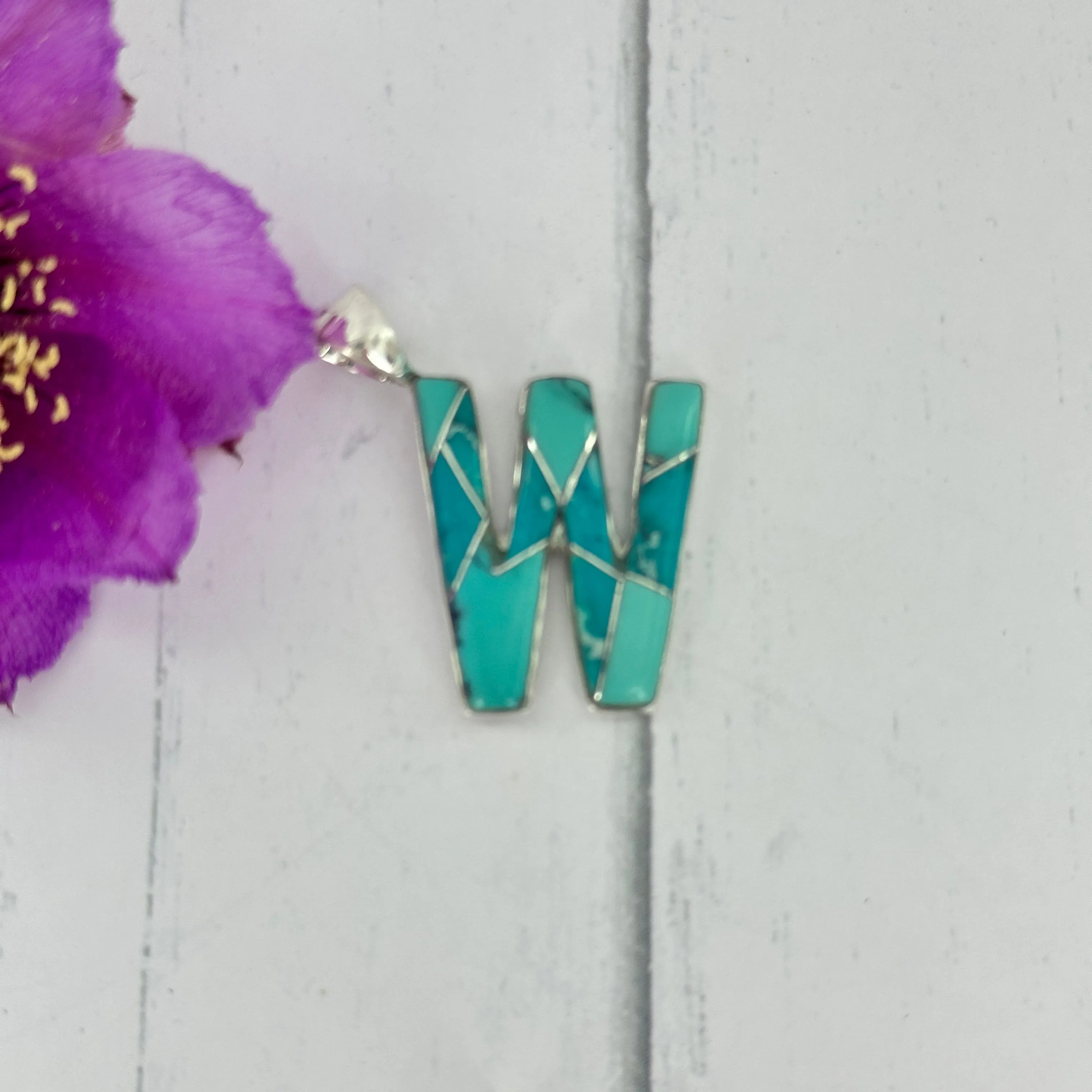 Initial Pendant {Turquoise}