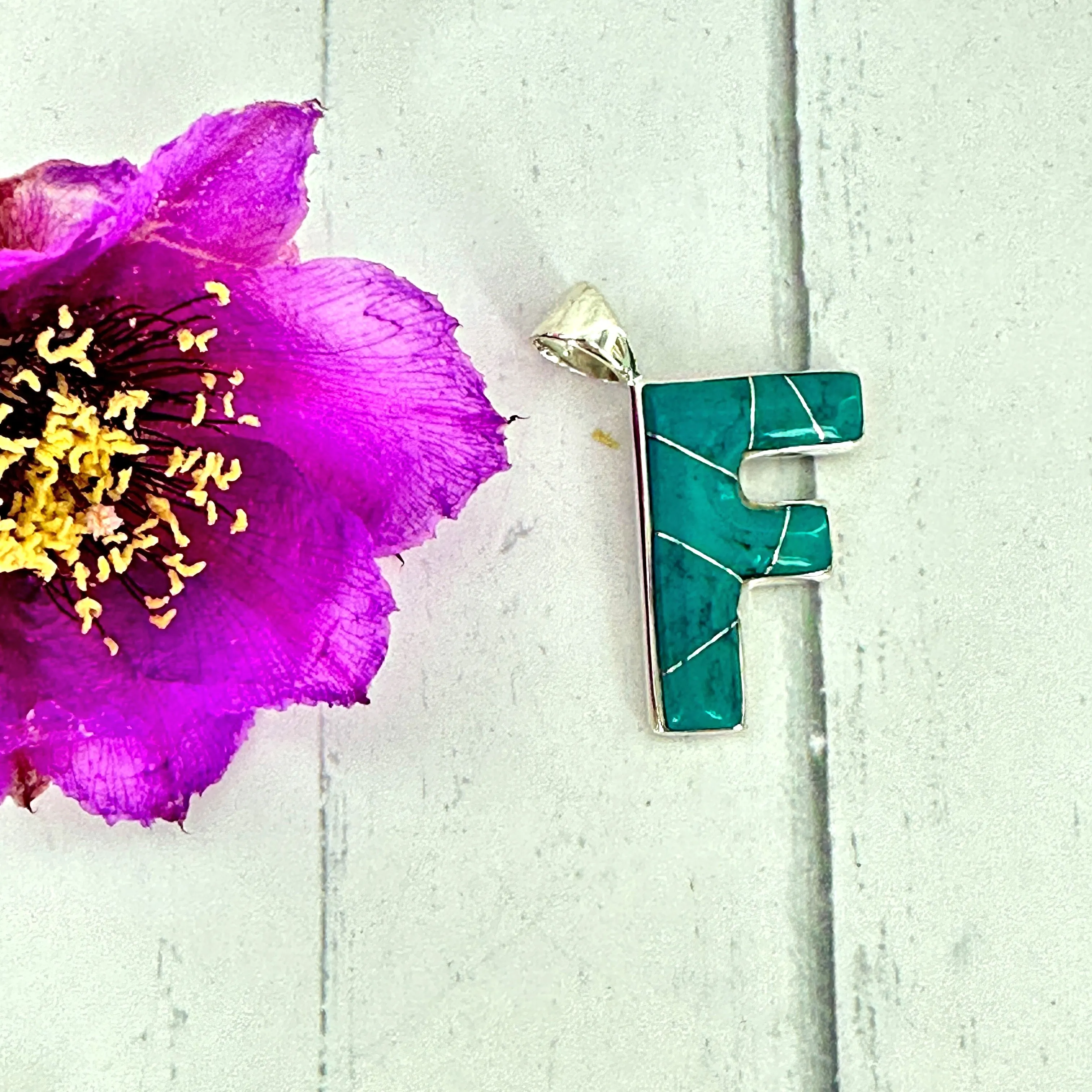 Initial Pendant {Turquoise}