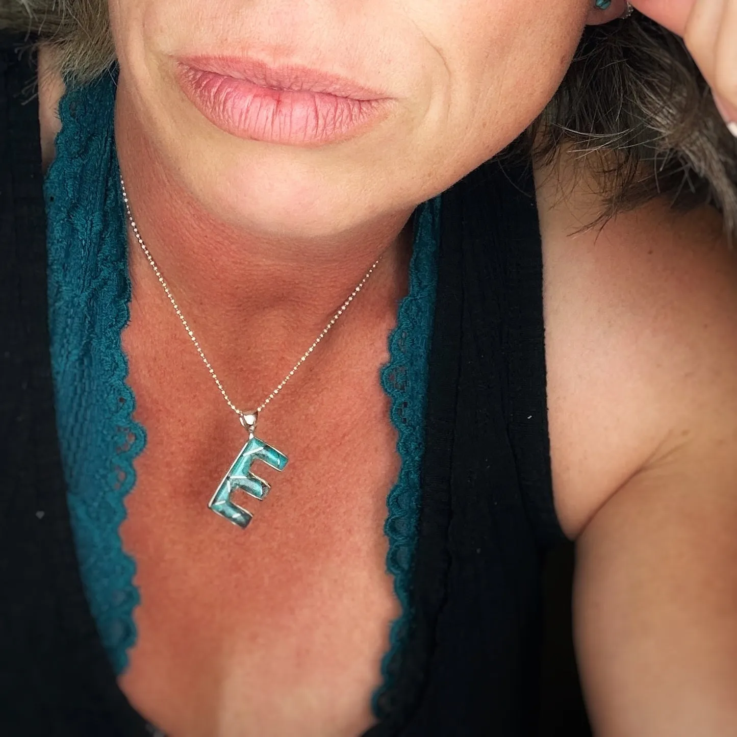 Initial Pendant {Turquoise}