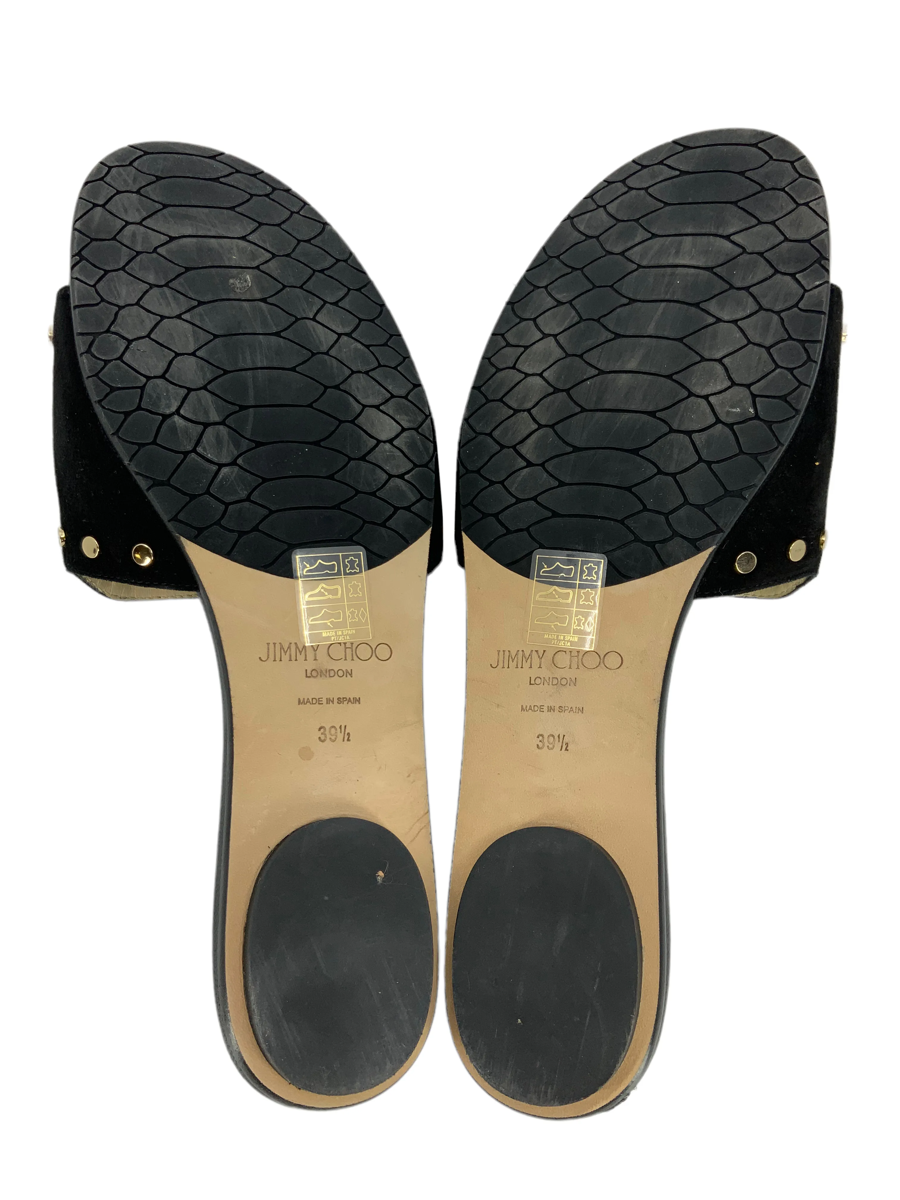 Jimmy Choo Nanda Studded Suede Flat Slide Size 9.5