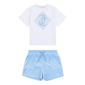 Juicy Couture Diamond Velour Tee/Short Set Junior